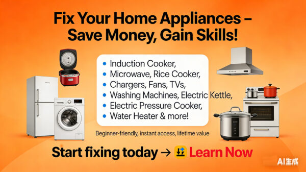 Electronics RepairTip's Course Courses on Common Household Appliance Repair Skills